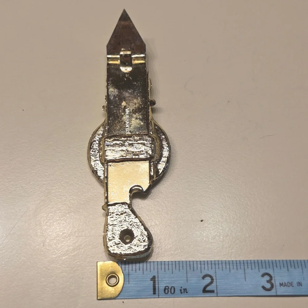 New Orleans Mardi Gras Can Bottle Opener Souvenir Rhinestone Gold‎ Tone
